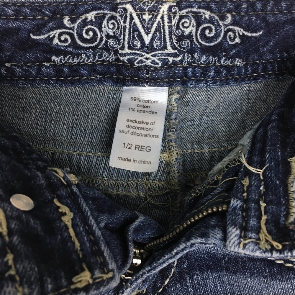 MAURICES Jeans Bootcut Embroidered Flap Pockets Western Juniors Size 1/2 Regular - Picture 8 of 9